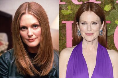 Julianne Moore es una de las pelirrojas más famosas del mundo. La actriz da poco trabajo a su peluquero y apuesta por mantener su color con pocos cambios. Eso sí, es una fanática de las ondas deshechas. A la izquierda, en 1999. A la derecha, en 2018.