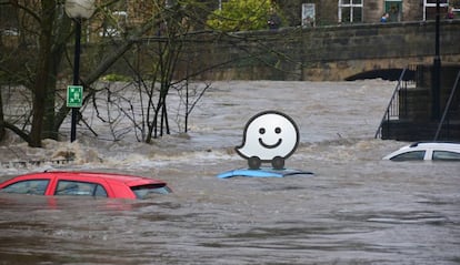 Waze te alertará de carreteras inundadas.