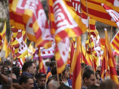 Manifestaci&oacute;n del D&iacute;a del Trabajo en Barcelona.