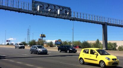 Radares instalados en la A-5, a la altura de Alcorcón.