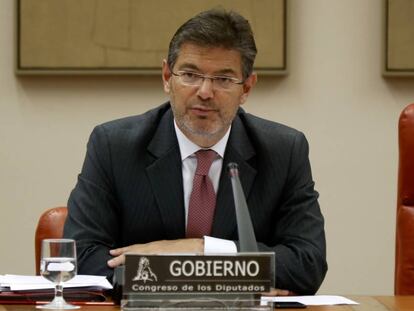 Rafael Catalá en una comparecencia en el Congreso en 2017. 
