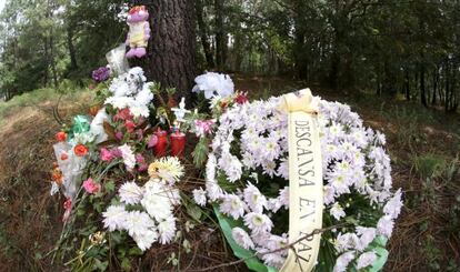 Flores depositadas en el lugar donde apareció el cadáver 