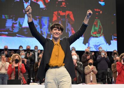 La líder del BNG, Ana Pontón, en la asamblea de la formación celebrada este domingo en A Coruña.