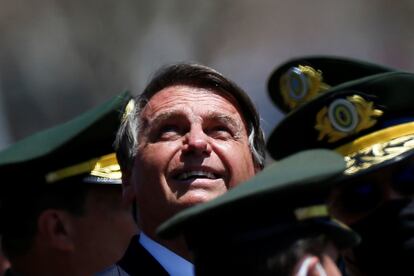 Jair Bolsonaro durante cerimônia do Dia do Soldado, em Brasília.