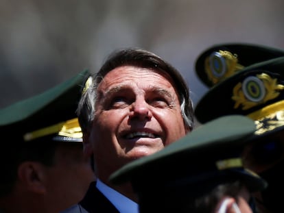 Jair Bolsonaro durante cerimônia do Dia do Soldado, em Brasília.