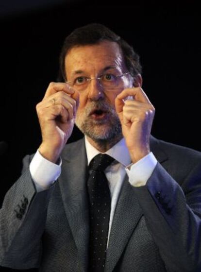 Mariano Rajoy, ayer, en un mitin del PP en San Sebastián.