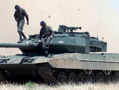 Una carro de combate Leopardo.