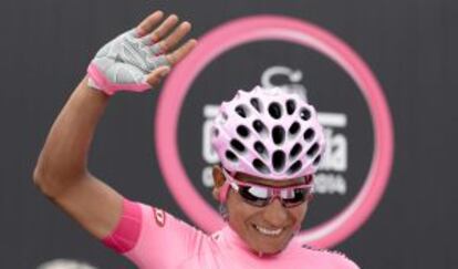 Nairo Quintana, con la 'maglia rosa'