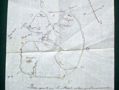 Mapa histórico de la isla costarricense de Coco.