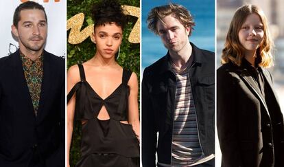 Shia LaBeouf en Toronto el 7 de septiembre, FKA Twigs en Londres en 2015 y Robert Pattinson y Mia Goth en San Sebastián el 27 de septiembre de 2018.