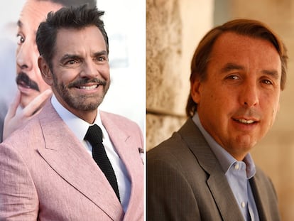 El actor Eugenio Derbez y el empresario Emilio Azcárraga Jean, quienes difieren sobre un supuesto veto de parte de Televisa al actor.