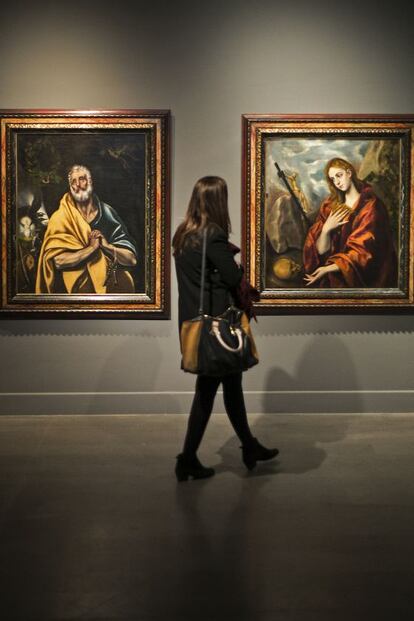 Dues de les obres d'El Greco que es van poder veure en l'última exposició de la Fundació Godia.