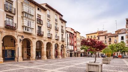 Plaza del Mercado, en el casco antiguo de Logroño (La Rioja).