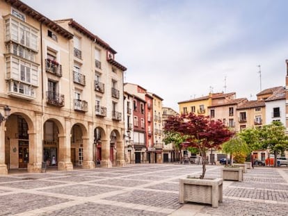 Plaza del Mercado, en el casco antiguo de Logroño (La Rioja).