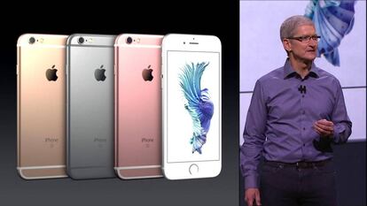 Tim Cook durante el evento de presentación de los iPhone 6s.