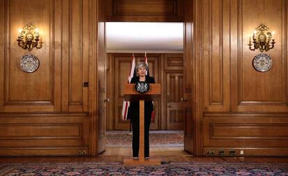 Theresa May, este martes durante una rueda de prensa.