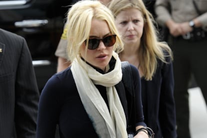 Lindsay Lohan, este viernes a su llegada a los juzgados.