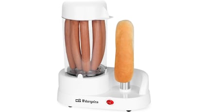 La máquina de perritos de Orbegozo tiene una potencia de 350 W y capacidad para seis 'hot dogs'.