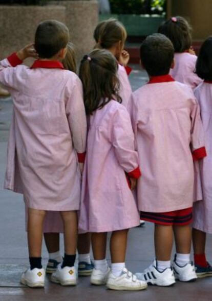 Alumnos de educación infantil en un colegio.