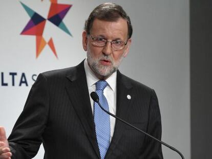 Mariano Rajoy, en una rueda de prensa en La Valleta (Malta).