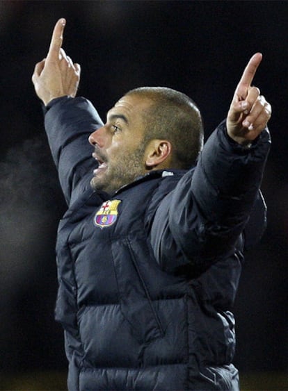 El entrenador del FC Barcelona, durante el partido ante el Kazán