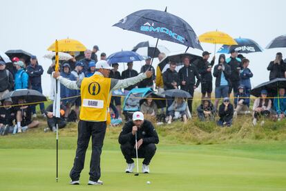 Rahm, en la tercera jornada del Open, en Royal Troon.