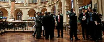 Sala principal de la Bolsa de Madrid.