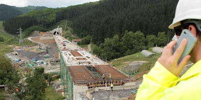 Imagen de archivo de las obras en el tramo Beasain Oeste (Gipuzkoa).