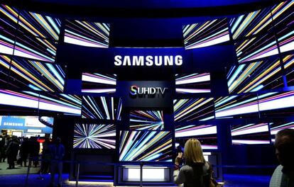 Feria electrónica de Samsung en Las Vegas.