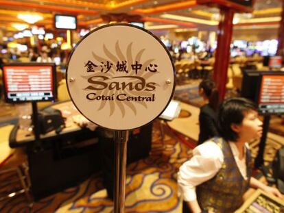 Imagen de una mesa de juego en el Sands Cotai Central, en Macao. 