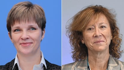 Claudia Buch (a la izquierda), vicepresidenta del Bundesbank, y Margarita Delgado, subgobernadora del Banco de España.