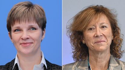 Claudia Buch (a la izquierda), vicepresidenta del Bundesbank, y Margarita Delgado, subgobernadora del Banco de España.