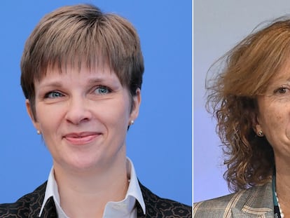Claudia Buch (a la izquierda), vicepresidenta del Bundesbank, y Margarita Delgado, subgobernadora del Banco de España.