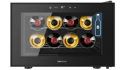 Vista de la vinoteca de Cecotec con capacidad para ocho botellas