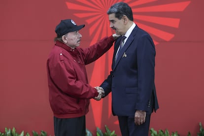 Daniel Ortega y Nicolás Maduro, en Caracas, Venezuela, el 14 de diciembre de 2024.