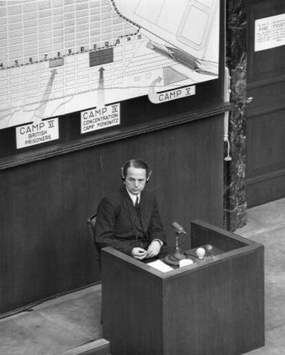 Otto Ohlendorf al judici de Nuremberg.