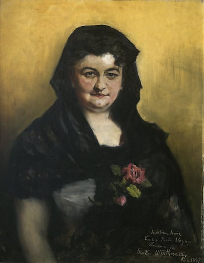 Retrato de Emilia Pardo Bazán de Gustav Wertheimer (1887).