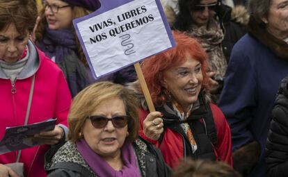 Manifestación contra la violencia de género en Madrid.