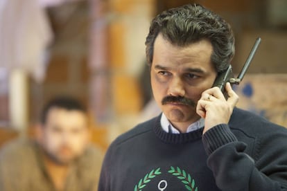 Wagner Moura, como Pablo Escobar, en la serie 'Narcos'.
