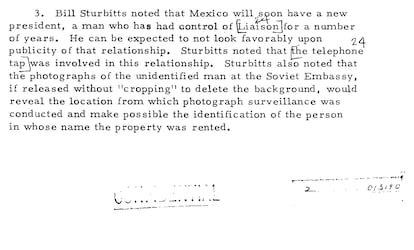 Imagen del reporte de inteligencia de la CIA que recién ha sido desclasificado.