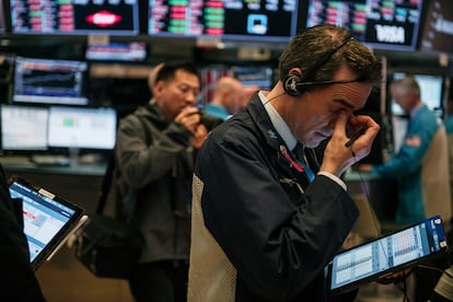 Un corredor de Bolsa, en Nueva York.