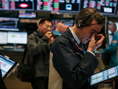 Un corredor de Bolsa, en Nueva York.