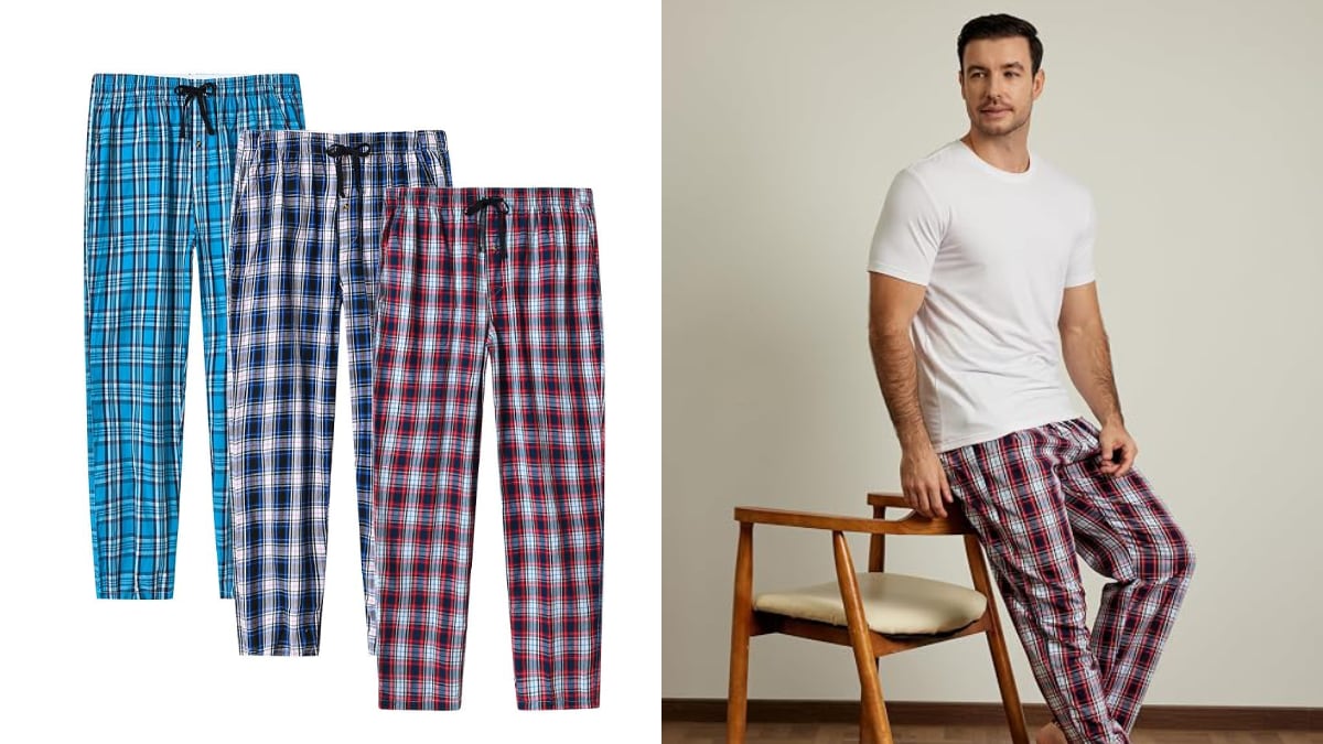 Lote de tres pantalones de pijama para hombre.