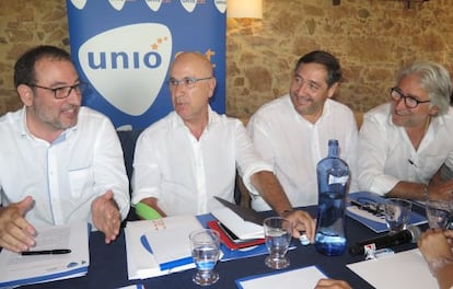 Ramon Espadaler junto a Duran y Sánchez Llibre este lunes.
