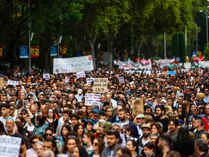 La manifestación por la vivienda en Madrid, en imágenes
