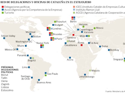 Exteriores vigila las ‘embajadas’ catalanas reabiertas tras levantar el 155