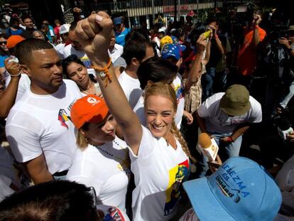 Lilian Tintori, en un acto de campaña en Caracas