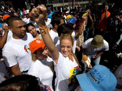 Lilian Tintori, en un acto de campa&ntilde;a en Caracas 