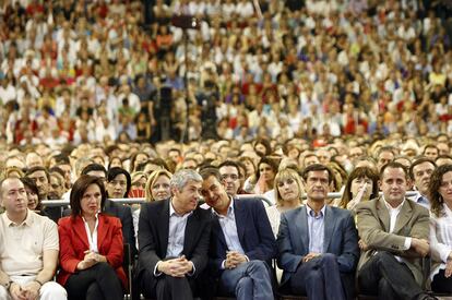 Mitin central de la campaña europea del PSOE en Valencia al que asistió el presidente del Gobierno, José Luís Rodríguez Zapatero, en 5 de mayo de 2009.