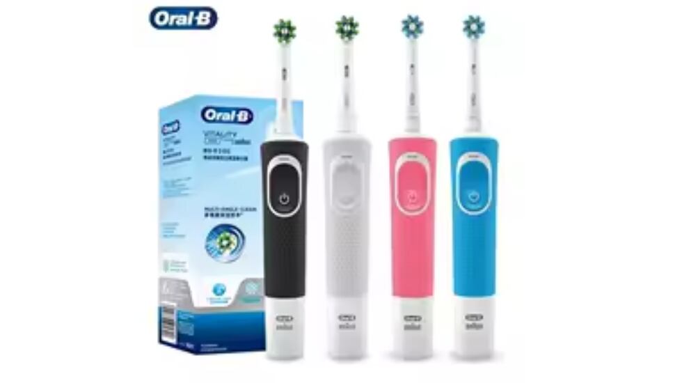 Cepillo de dientes eléctrico Oral- B con temporizador.
